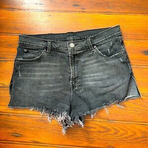 BDG Tom Girl Mid Rise cutoff raw hem denim jean shorts sz 32W